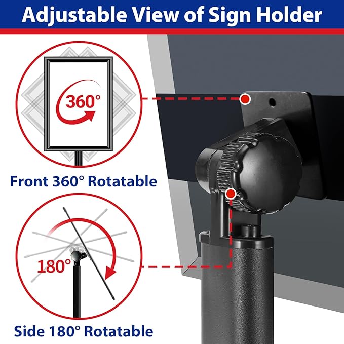 Business & Store Sign Holders 8.5x11inch 3Pack Adjustable Floor Standing Sign Holder with Heavy Duty Display Stand (Black, Silver)