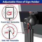 Pedestal Sign holder Stand 11x17inch Adjustable Standing Floor Sign Stand with Heavy Base & Snap Frame Display Stand for Indoor Outdoor Business Store Sign Holder Poster Stand (Black)