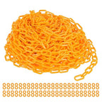 PATIKIL Plastic Chain Links, 100 Foot Safety Barrier Chain Yellow for Crowd Control, Queue Line, Parking, Fence, Gate, Concert, Construction Site and Decoration