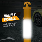 RoadHero 45 Inch Delineator Post with Rubber Base, Heavy Duty Yellow Traffic Delineator Posts Cones with Reflective Collars for Parking Lots, Road Safety, Construction Events 6 Pack