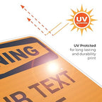 Custom Warning Sign, OSHA Sign, 18x24 Inches, 3M EGP Reflective .080 Aluminum, Fade Resistant, Indoor/Outdoor Use, Made in USA