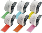 BETCKEY - Large Address Labels Replacement for Brother DK-1208 (1.4 in x 3.5 in), Compatible with Brother QL Label Printers [6 Rolls/2400 Labels, Mixed]