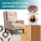 24 Pcs Chair Leg Floor Protectors Square,Black Silicone Felt Furniture Leg Pads Caps Covers for Hardwood Floors(Fit:1-1/16" to 1-5/8")