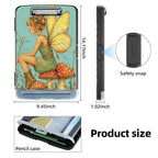 Clipboard with Storage Box & Pen Holder,Heavy Duty Clip Boards 8.5x11 for Nursing,High Capacity,School & Office Supplies,Fairy Mushroom Garden