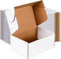 9x6x4 inch Small Shipping Boxes Set of 25, White Corrugated Cardboard Box Literature Mailer for Mailing Packing Moving and Storage