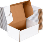 9x6x4 inch Small Shipping Boxes Set of 25, White Corrugated Cardboard Box Literature Mailer for Mailing Packing Moving and Storage