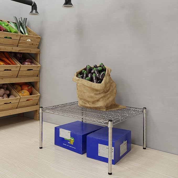 24''W x 30''L x 14''H Chrome Plated Wire Dunnage Rack | Off The Floor Storage