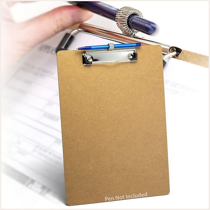 Officemate Wood Clipboard, Letter Size, Low Profile Clip with Pen Holder (83249)