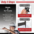 DuraSteel Wall Mount Crowd Control Retractable Belt Barrier - 9.2 Ft Black Retractables Barrier Belt, Crowd Control Barriers Do Not Enter Line Dividers for Crowds NOT Stanchions with Retractable Belts