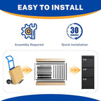 3 Drawer File Cabinet with Lock Metal Vertical File Cabinet Office Home Narrow File Cabinet for A4 Legal/Letter Size,Assembly Required (Black, 3 Drawers-Vertical)