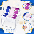 1 Pcs Adjustable Label Dispenser 3 Disks Sticker Roll Holder Sticker Dispenser Label Roll Holder Acrylic Tape Organizer Stand for Office Home Desktop(Transparent)