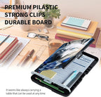 Clipboard with Storage High Capacity Plastic Nursing Clipboards with Pen Holder File Folder Storage Box Clipboard with Heavy Duty Clips for Teacher,Doctor,Offices-Bule Rose Wolf