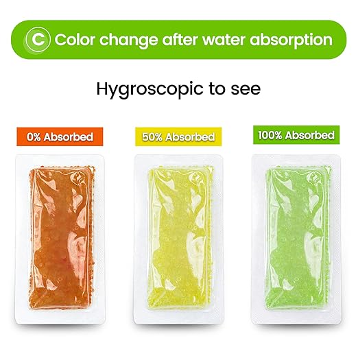 3Pcs 40 Gram Rechargeable Desiccant, Indicating Silica Gel, Gun Safe Dehumidifier, New Style Desiccant Moisture Absorbing Bag