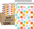 Metronic Cute Poly Mailers 6x9" 1200Pcs, Colorful Polka Dots Shipping Bags for Clothes, Self Adhesive Shipping Envelopes Waterproof Mailers Poly Bags Packaging Mailing Bags for Small Business