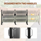 TECSPACE Aluminum Expandable Garden Fence, Portable Barricade Gate with Casters, Expansion Size 201×15.2×40.6 inches, Adjustable Flexible Fence Mobile Barricade Safety Barrier