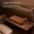 CoBak Leather Car Registration and Insurance Holder with Magnetic Compartment - Vehicle Glove Box Organizer for Driver License, Cards, Emergency Cash - Auto Truck Accessories Case, Lychee Brown