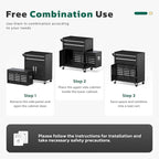 Greenvelly 8-Drawer Rolling Tool Chest, Metal Tool Chest with Wheels, Tool Cabinet with Detachable Top Tool Box, Metal Tool Cart with Liner & Hooks for Garage, Workshop, Warehouse (Black)
