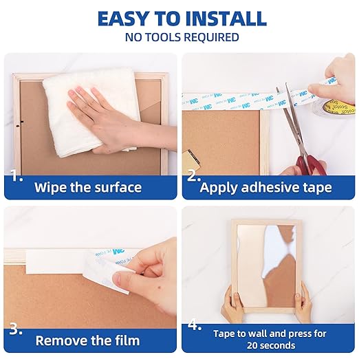 Double Sided Tape 1"×16.5Ft, Mounting Tape Heavy Duty No Residue, Removable PE Foam Tape Strips, Extra Strong Adhesive Tape Waterproof for Walls Home Office Decor Crafts Paint Picture Poster