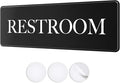 Restroom Sign - Ideal Bathroom Signs for the Office, Business or Home - 1 Pack - 9" by 3" - Apply to Door or Wall - Nice Bathroom Decor - Strong Double-Sided Adhesives