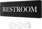 Restroom Sign - Ideal Bathroom Signs for the Office, Business or Home - 1 Pack - 9" by 3" - Apply to Door or Wall - Nice Bathroom Decor - Strong Double-Sided Adhesives