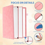 6 Sides Whiteboard Notebook Portable Whiteboard Dry Erase Notebook Portable Dry Erase Board Double Sided Folding Whiteboards White Board for Office Study Meeting(Pink,A4: 9"×12”)
