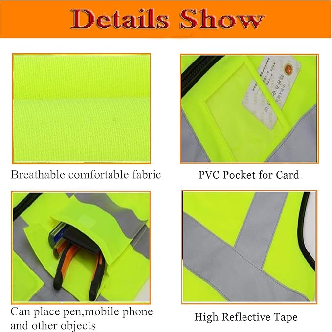 Personalized High Reflective Safety Vest Custom Hi Vis Safety Vest Men Women Construction Workwear Security Vest