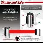 DuraSteel Wall Mount Retractable Belt Barrier - 9.2 Ft Red Belt in Sturdy Stainless Steel Case - Guardian 1.0 Indoor & Outdoor Do Not Cross Caution Tape for Crowd Control Queue Barrier, Line Divider