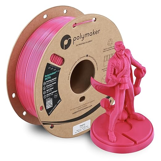 Polymaker PETG Magenta 3D Printer Filament 1.75mm 1kg, High Speed PETG up to 300mm/s, High Strength New Formula, Excellent Layer Adhesion, Warp Free, Compatible with Most 3D Printers