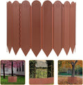 Plastic Garden Lawn Fence Panel High Long Deep Brown Landscape Edging Border for Balcony Temporary Landscaping Reusable Ornamental Protective Barrier for Flower Beds Driveways