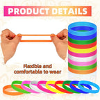 100 Pieces Colored Silicone Wristbands Bulk Rubber Bracelets, Plain Rubber Bracelets-10 Mix Colors For Adults Teens
