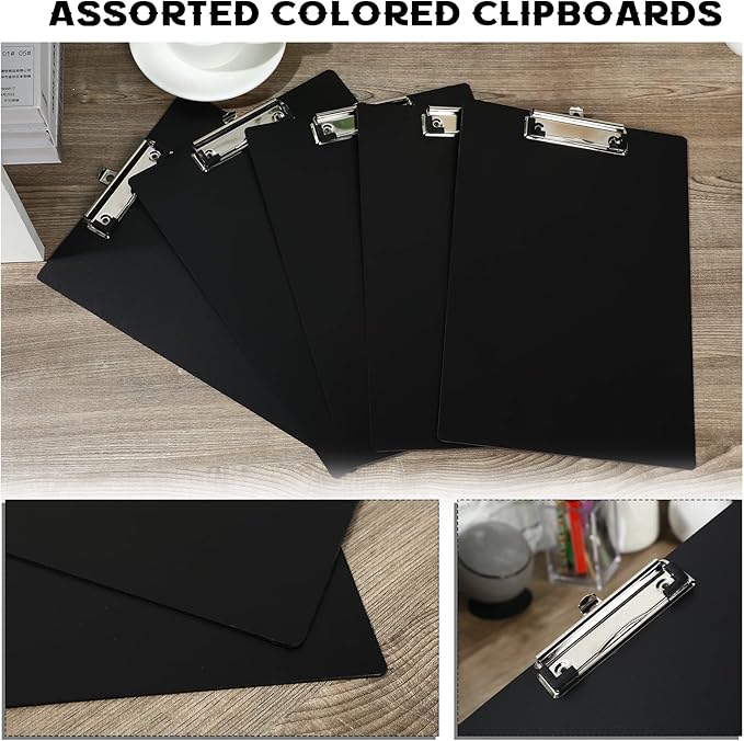 30 Pieces Clipboards, Plastic Clipboards with Low Profile Clip A4 Letter Size Cute Clip Boards Holds 100 Sheets for Home Office Classroom Supplies, 12.4 x 8.7 Inch (Chic Style)