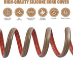 Floor Cord Cover Self Adhesive Cord Hider,3.3FT Cable Management, Extension Strip Protector for Wires, Prevent Cable Trips for Offices, Gyms, Exhibitions Cavity:0.51"(W) x0.3(H) Woodsmokedbrown