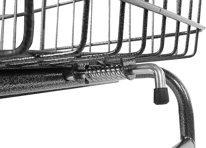 Rolling Laundry Cart with Wheels, Metal Wire Basket, Heavy Duty Utility Cart (Grey)