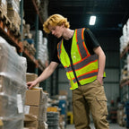 A-SAFETY Mesh High Vis Vest Lightweight Reflective Construction Vest with Pockets Safety Vest for Men/Women