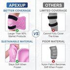 APEXUP Ice Pack for Knee Pain Relief, Large Reusable Wrap After Surgery, Flexible Gel Cold Pack for Injuries, Pain Relief for Back, Shoulder, Elbow, Ankle and Leg (Pink, L, 2PK)