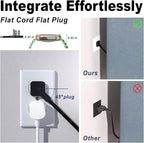 Surge Protector Power Strip with USB Ports, 12 Outlets 2 USB-C 2 USB-A, 6 Ft Flat Plug Extension Cord, Multi Plug Outlet as Charging Station for Desk, Office, Home,Dorm, UL Certification (Black)