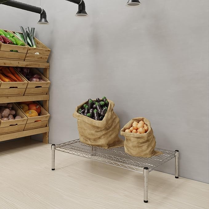 21''W x 36''L x 8''H Chrome Plated Wire Dunnage Rack | Off The Floor Storage