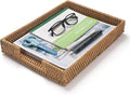 Rattan Letter Tray, Wicker Desk Tray, Woven Desktop Basket Organizer for Papers, Documents, Magazines, Files