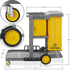 Dryser Commercial Janitorial Cleaning Cart on Wheels - Housekeeping Caddy with Key-Locking Cabinet