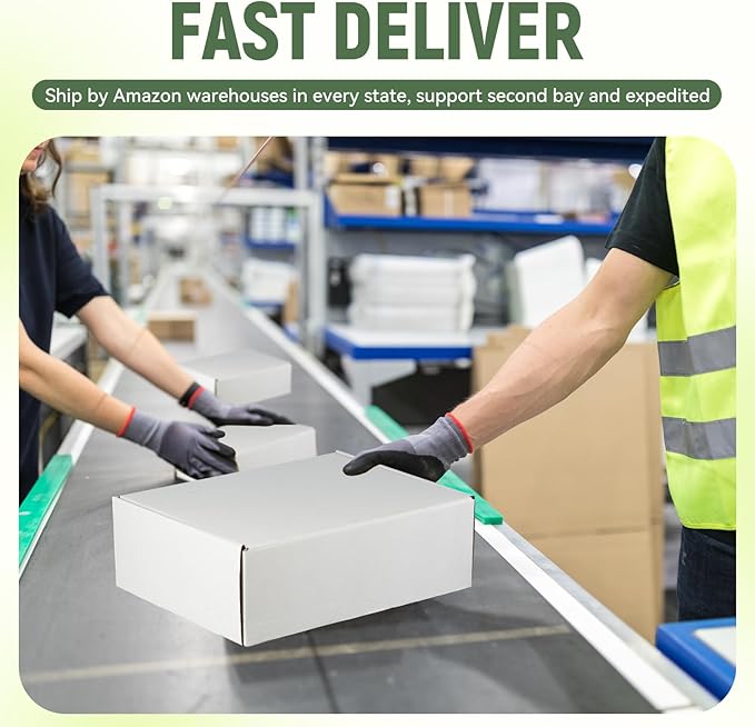 9"x6"x2" Shipping Boxes Set of 2, White Corrugated Cardboard Box Literature Mailer