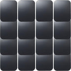 Replacement Metal Plates Set 16 Pack for Magnetic Car Mount. Kit of 16 Magnets for Back of Phone Case. Black Rectangular Iron Stickers Without Holes Discs. 3M Adhesive Backing Steel Sheets.