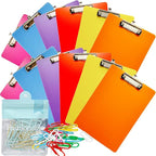 12 Pack Plastic Clipboards,Office Clipboards Standard A4 Letter Size,Colorful Clear Clip Boards with Hangable Low Profile Clip,Clipboard for Classrooms,Offices,Doctor,Nurse,Colored Assorted