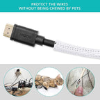 20ft - 1/4 inch White Cable Sleeve, Cable Organizer for Desk PC TV Computer, Wire Protector Cable Wrap Cover, Cord Management for Home Office