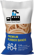 3-1/2" x 1/4'' - Size #64 - Rubber Band Depot - Everyday Rubber Bands, Business Bands - Approximately 80 Per Bag - 1/4 Pound Bag