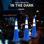 BESEA 6Pack 36” inch Traffic Cones Blue Road Parking Cones Construction Safety Cone Structurally Stable for Traffic Control(Blue Color)