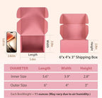 6x4x3 inches Shipping Boxes Set of 25, Small Corrugated Cardboard Box, Literature Mailer, Gift Boxes (Pink, 6x4x3)