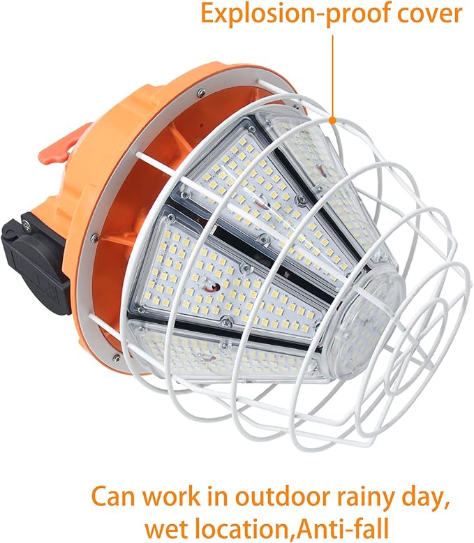 NS 150W Led Temporary Work Light Fixture 25500Lm 5000K Daylight White Portable Hanging Construction Lighting for Jobsite/Workshop Intdoor Outdoor Construction High Bay Warehouse……