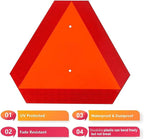 2PACK Reflective Slow Moving Vehicle Sign,Slow Moving Vehicle Triangle - 14"x16" 80 Mil thick Engineering Grade Plastic SMV Sign for Tractor,Golf Cart,Farm Equipment, UTV, Easy Installation