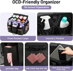 Large Cleaning Caddy for Cleaning Supplies Organizer, Rolling Cleaning Caddy Bags with Wheels for Housekeepers, Cleaning Carts on Wheels for Home Car Office Picnic
