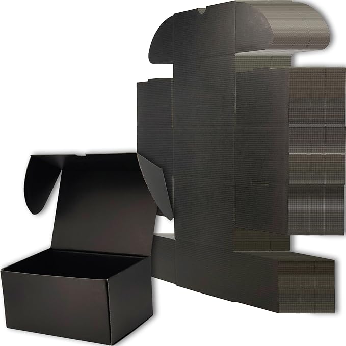 11x6x6 inches Small Shipping Boxes Set of 20 - Black Mailer Corrugated Cardboard Boxes for Shipping Packaging Mailing Products